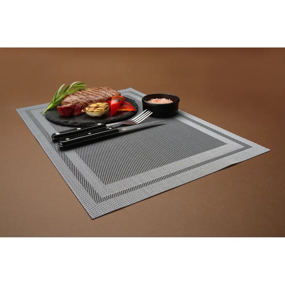 Hendi Placemats | Kunststof | Grafiet | 6 Stuks | 450x300mm