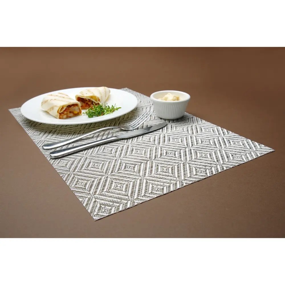 Hendi Placemats | Kunststof | Zilver | 6 Stuks | 450x300mm