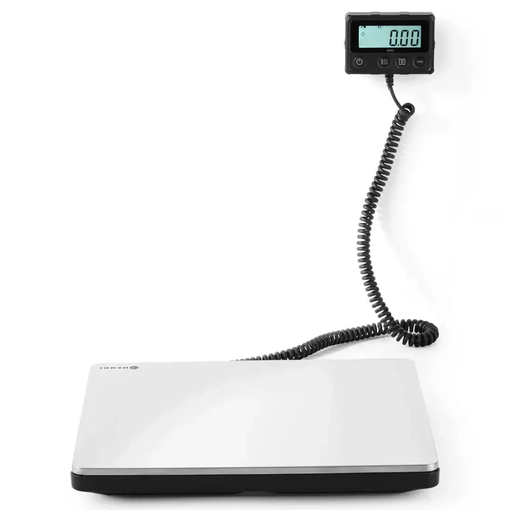Hendi Platformweegschaal | Rvs/kunststof | Max. 200kg | 10g Nauwkeurig | Draadloos | 298x248x37(h)mm