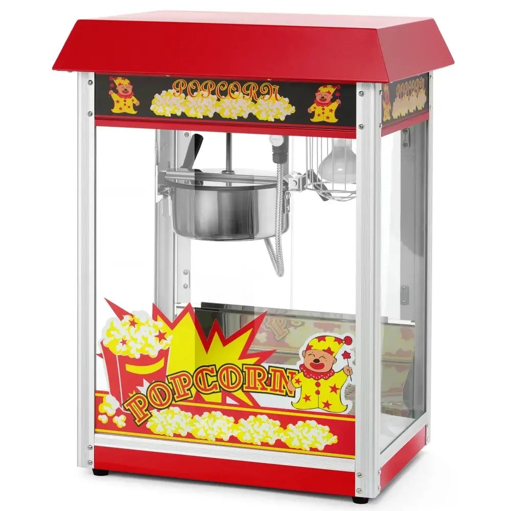 Hendi Popcornmachine | Rood | 1.5kw (230v) | Interne Verlichting | 560x420x770(h)mm