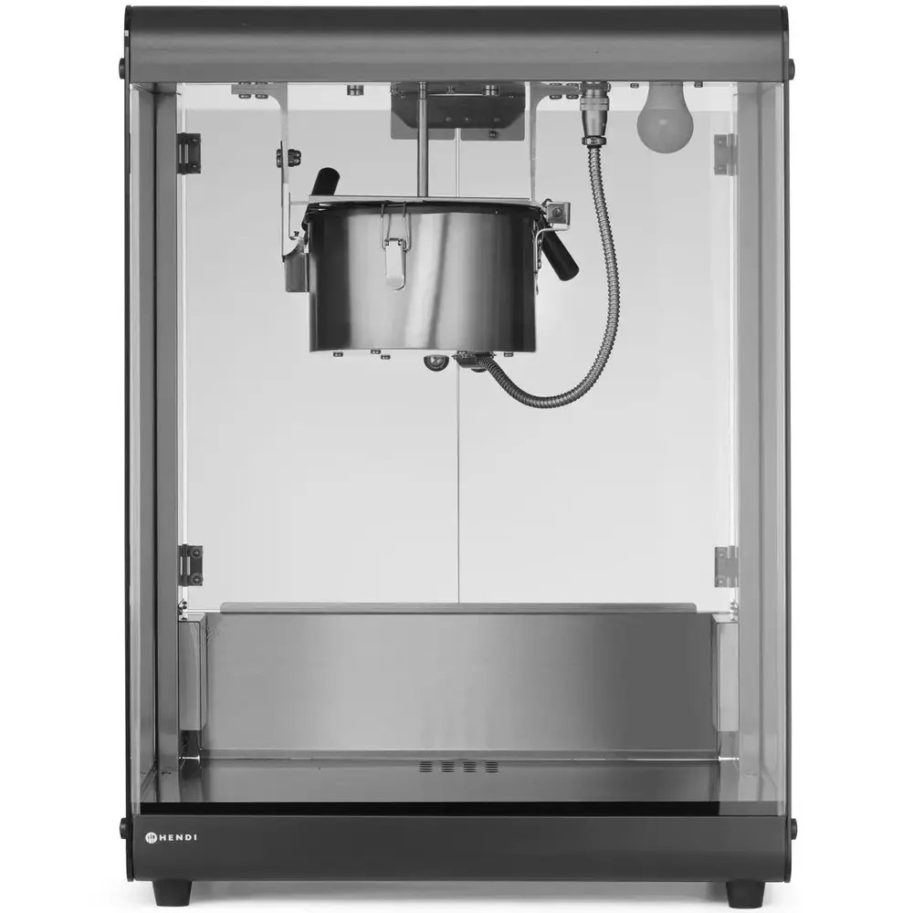Hendi Popcornmachine | Zwart | 1.16kw (230v) | Interne Verlichting | 560x445x775(h)mm