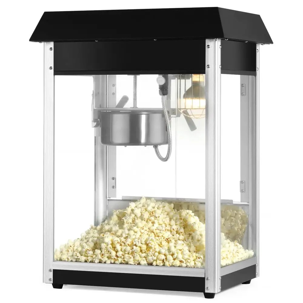 Hendi Popcornmachine | Zwart | 1.5kw (230v) | Interne Verlichting | 560x420x770(h)mm