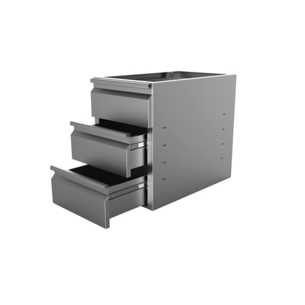 Unninox Rvs 3 Ladeblok Voor Onderbouw 700 Line | 400x670x580(h)mm