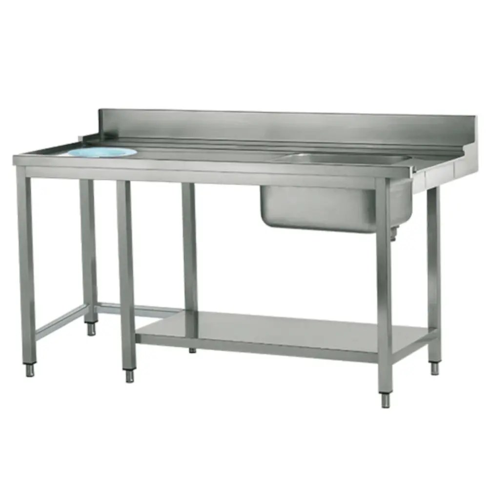 Mastro Aanvoertafel (rechts) | Rvs | 1 Spoelbak (links) | Bodemschap | Achteropstand | 1800x770x850/1050(h)mm