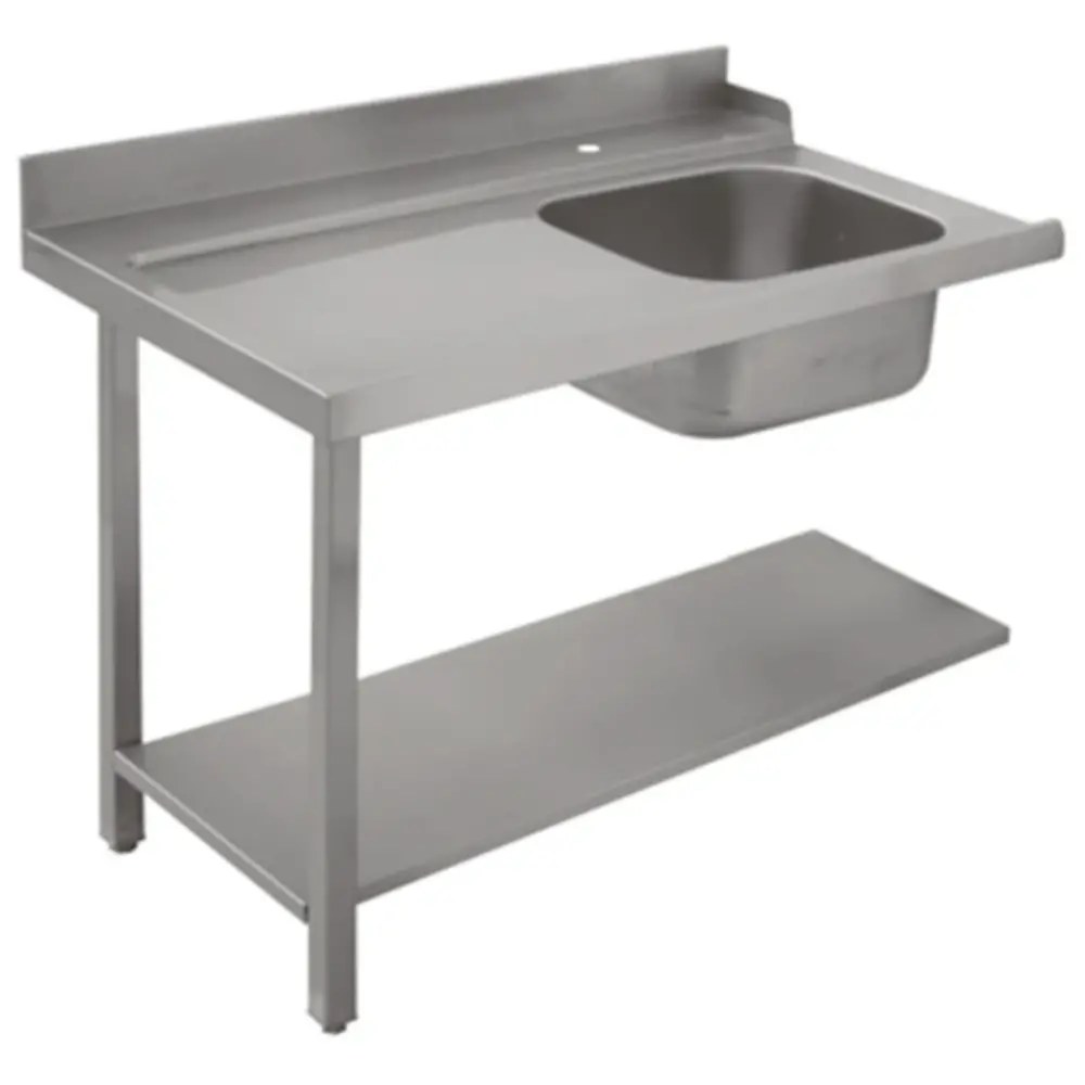 Mastro Aanvoertafel (links) | Rvs | 1 Spoelbak (rechts) | Bodemschap | Achteropstand | 1800x720x850(h)mm