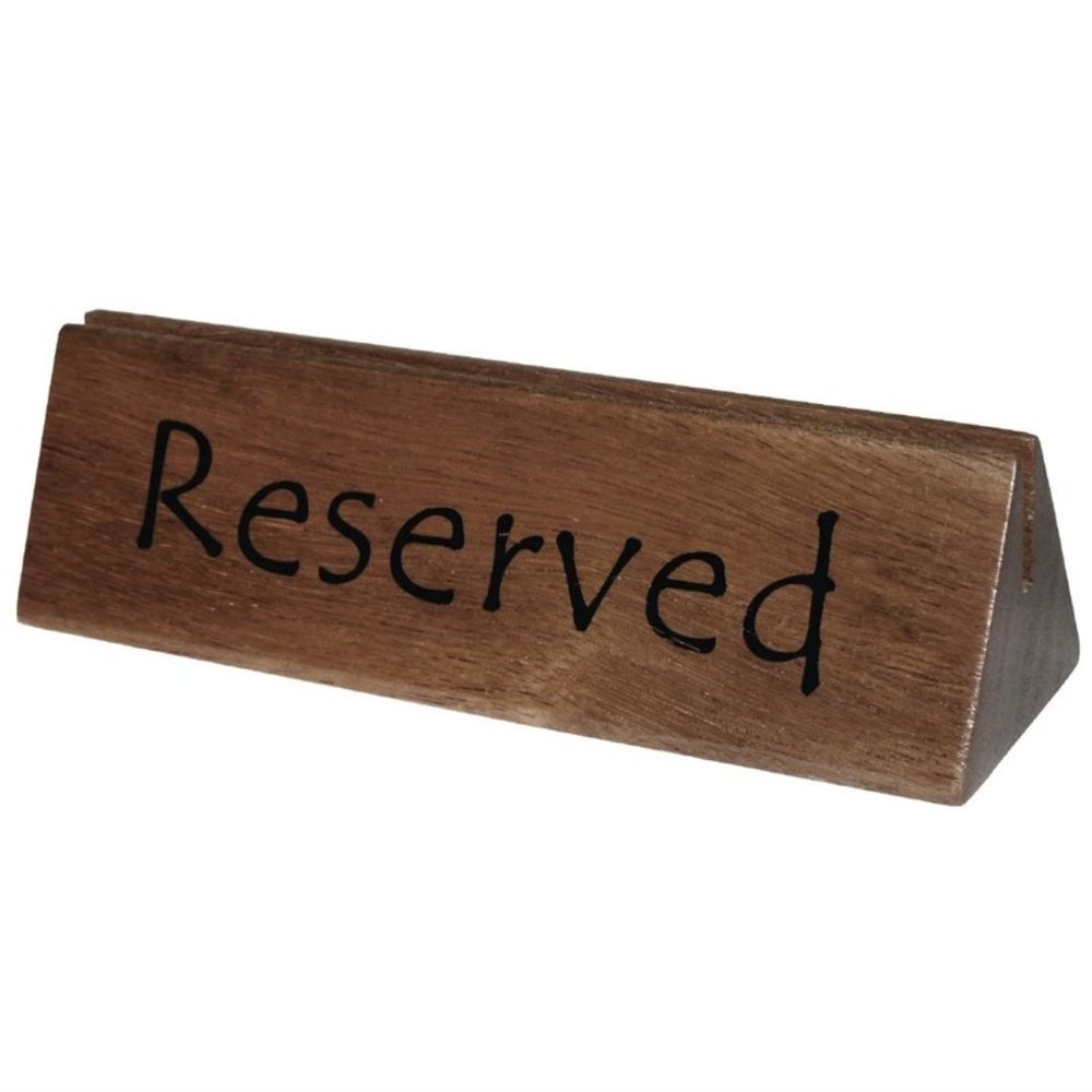Olympia Acacia Houten Reserveer Bordje en Menuhouder | 10 Stuks | Tot A4 Formaat | 150x35x35(h)mm