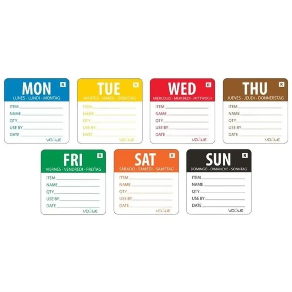 Vogue Afneembare Dag Stickers Week Set | 3500 Stuks | 5,08cm