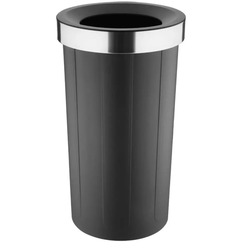Bolero Afvalbak | Kunststof | Zwart | 60l | Open | Anti Fingerprint