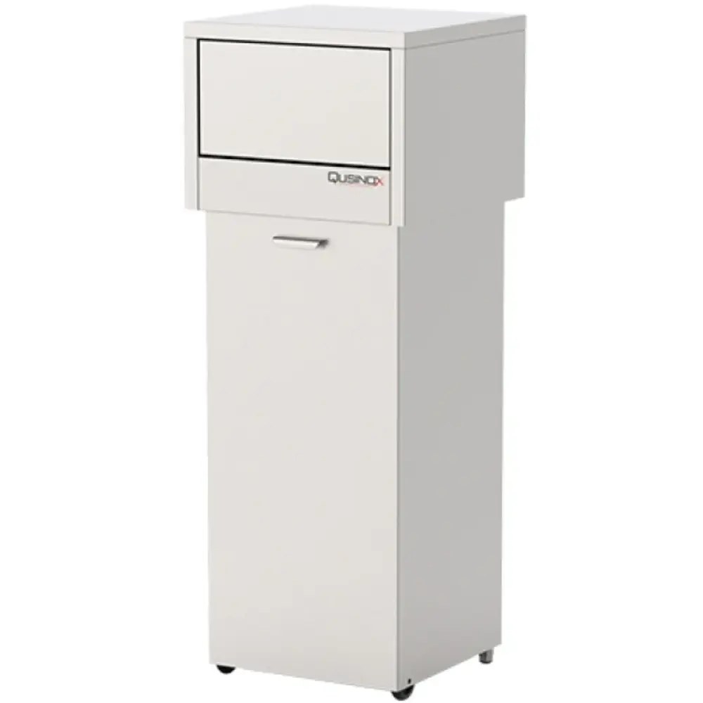Qusinox Afvalbak | Rvs | 140l | Tuimeldeksel | Wielen | 470x470x1260(h)mm