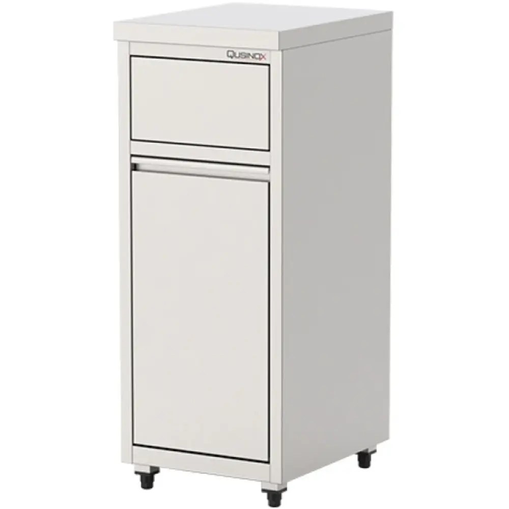 Qusinox Afvalbak | Rvs | 34l | Tuimeldeksel | 400x500x1000(h)mm