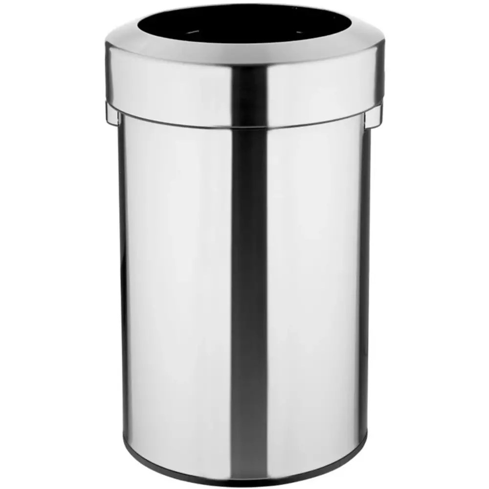 Bolero Afvalbak | Staal | Geborsteld | 70l | Open | Anti Fingerprint | ø445x695(h)mm