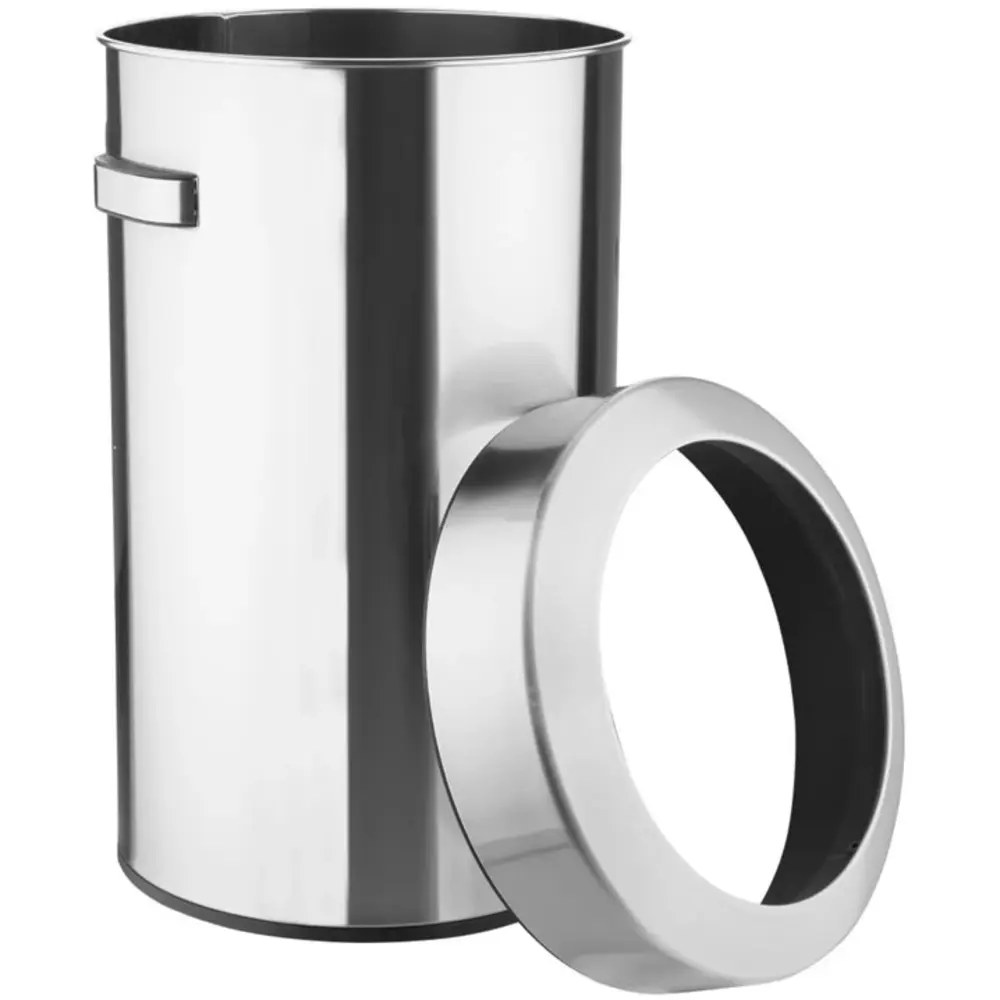 Bolero Afvalbak | Staal | Geborsteld | 70l | Open | Anti Fingerprint | ø445x695(h)mm