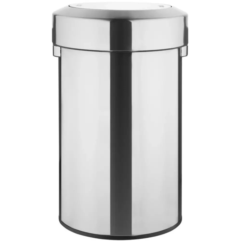 Bolero Afvalbak | Staal | Geborsteld | 70l | Tuimeldeksel | Anti Fingerprint | ø445x695(h)mm