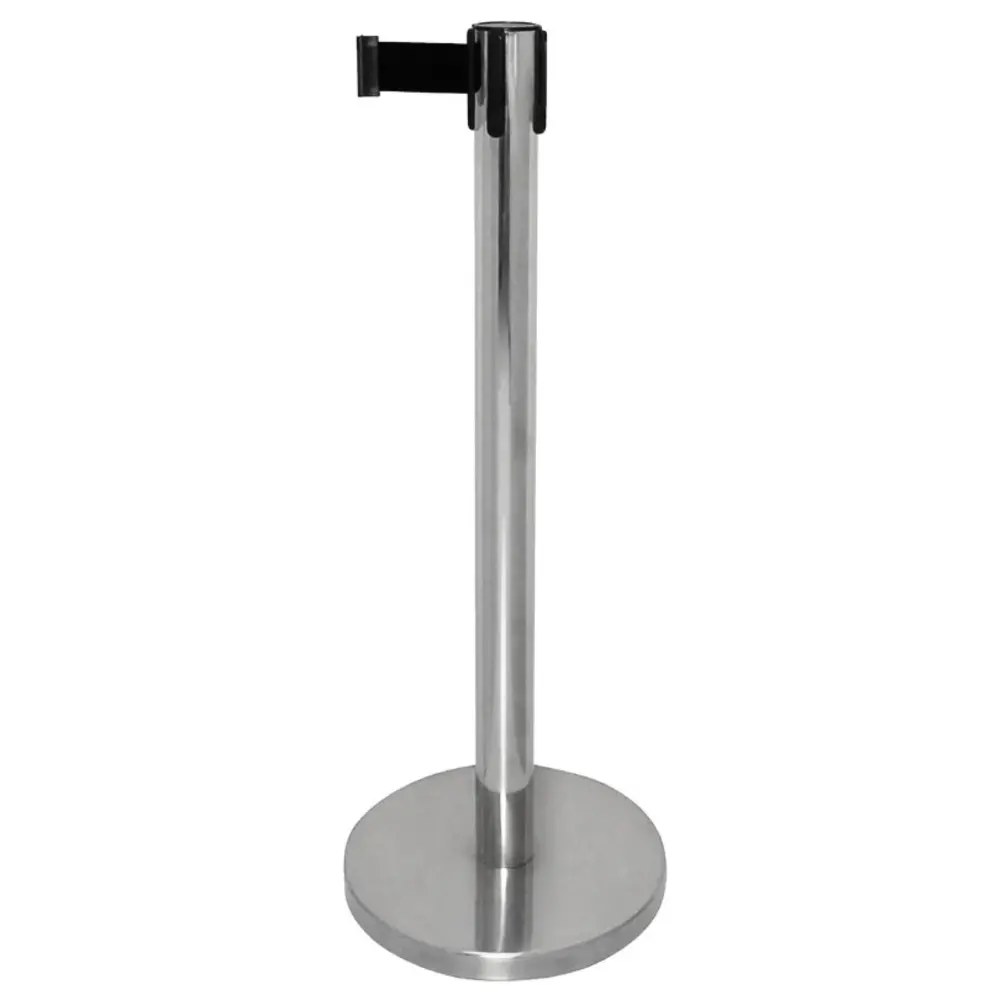 Bolero Afzetpaal | Rvs (geborsteld) | Incl. Zwart Afzetlint (3m) | ø345x965(h)mm