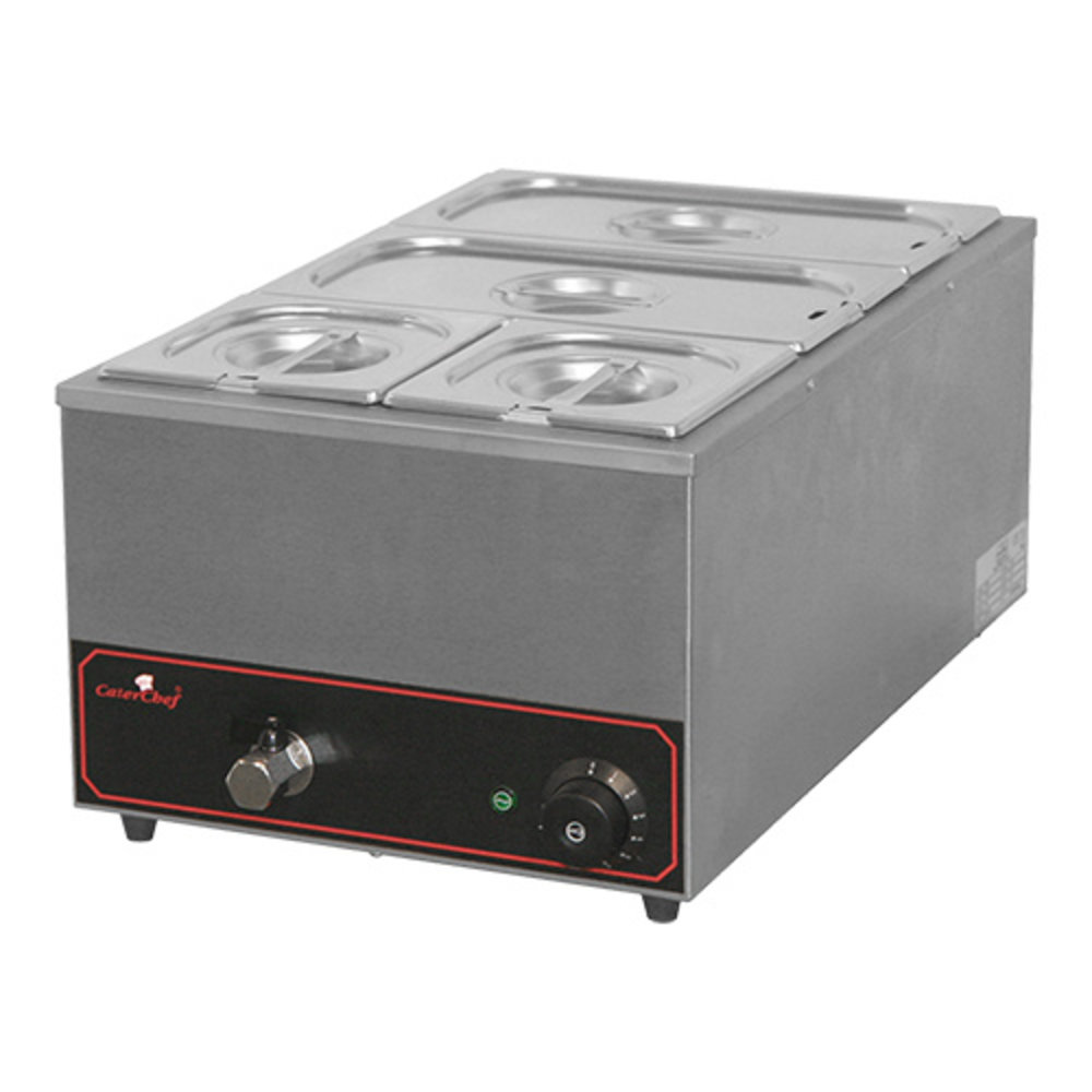 Caterchef Bain Marie Gn1/1x1-150mm | 1.2kw | Met Regelbare Thermostaat | 380x610x240(h)mm