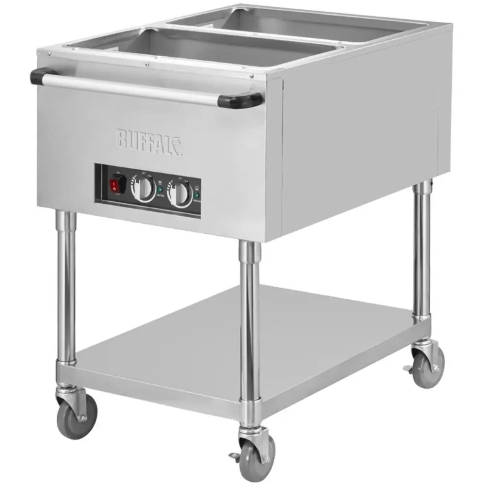 Buffalo Bain-marie Wagen | Elektrisch | 2x 1/1 GN | 0.5kw (230v) | 835x750x855(h)mm