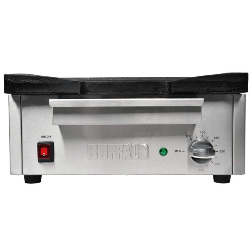 Buffalo Bak-/grillplaat | Elektrisch | Glad Oppervlak 385x280mm (gietijzer) | 97°c/298°c | 1.8kw (230v) | 440x365x230(h)mm