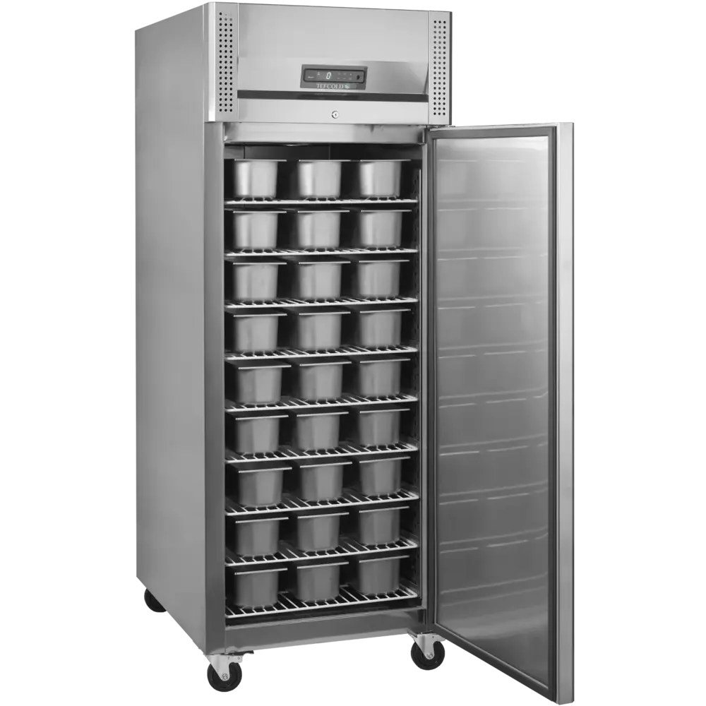 Tefcold Bakkerij Vrieskast | 850l (en600x800) | Rvs | -18°c/-24°c | Geforceerd | Wielen (geremd) | 740x990x2010(h)mm
