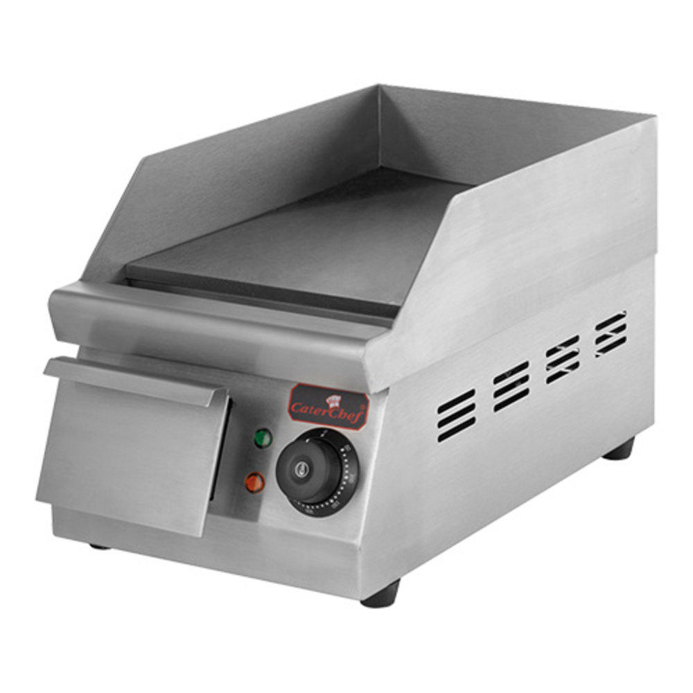 Caterchef Bakplaat (25x33cm-glad) | 1.5kw | Met Ingebouwde Vet Opvanglade | 261x470x260(h)mm