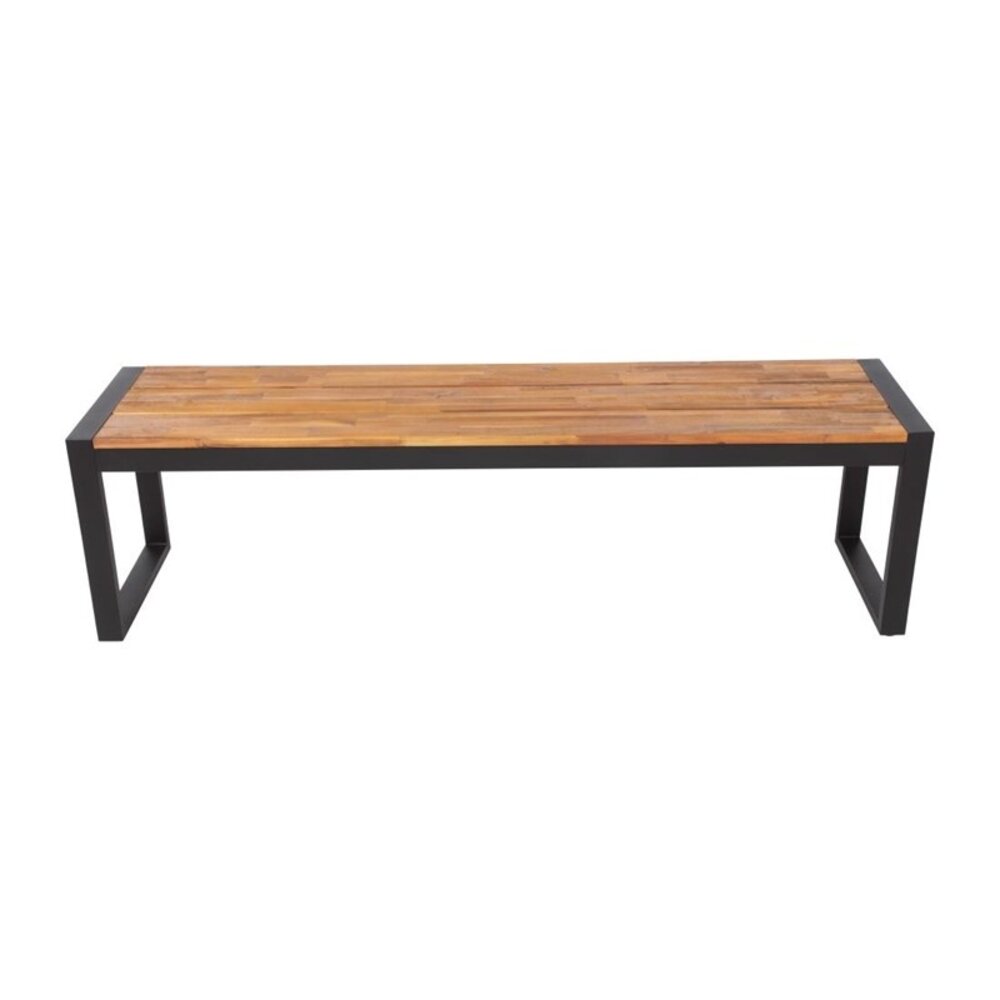 Bolero Banken | Hout/staal | Hout (acacia) | Zwart Frame | In-/outdoor | 2 Stuks | 1600x380x450(h)mm