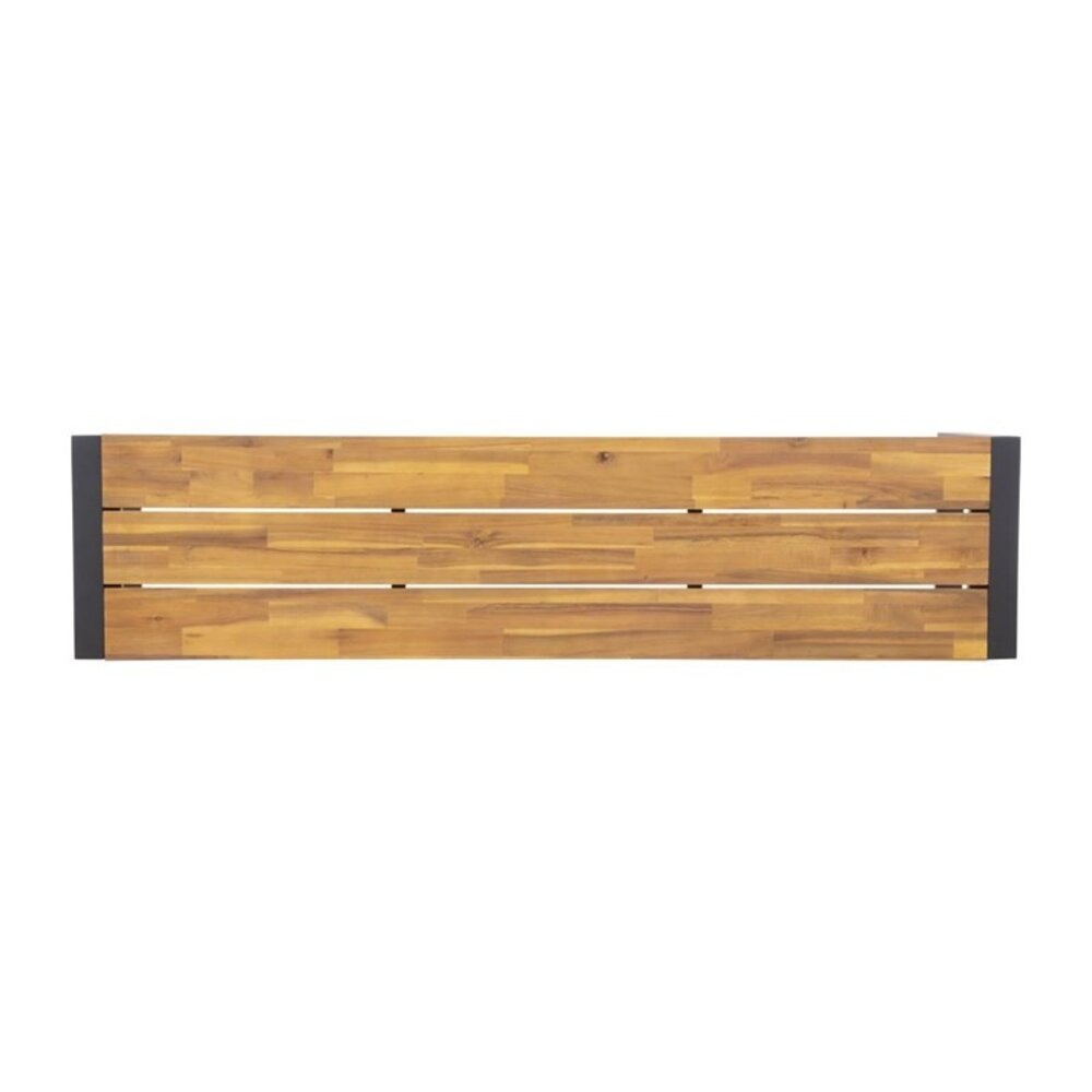 Bolero Banken | Hout/staal | Hout (acacia) | Zwart Frame | In-/outdoor | 2 Stuks | 1600x380x450(h)mm