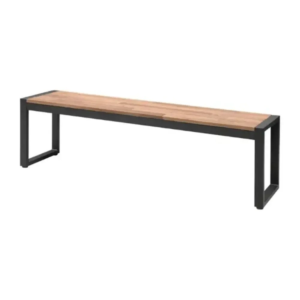 Bolero Banken | Hout/staal | Hout (acacia) | Zwart Frame | In-/outdoor | 2 Stuks | 1600x380x450(h)mm