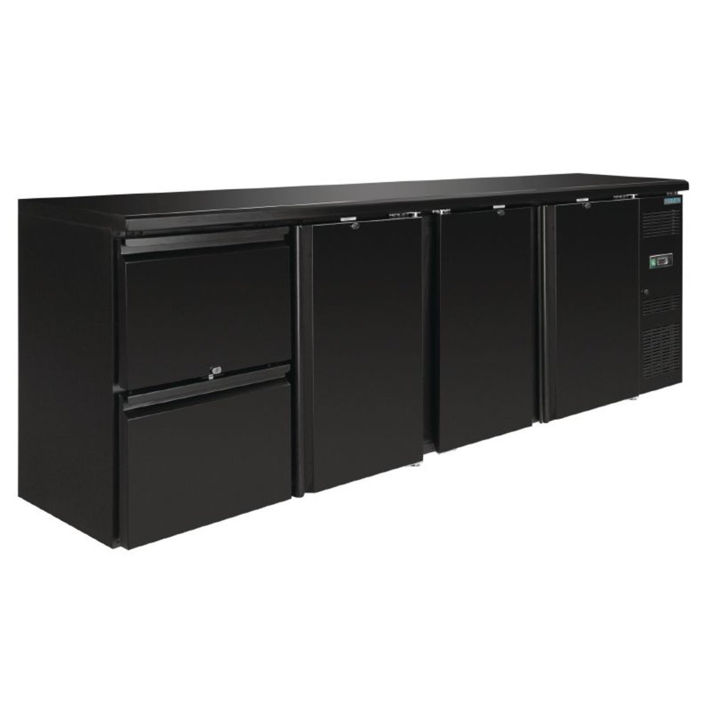 Polar Bardisplay | Zwart | 698l | 3 Deuren & 2 Laden | Geforceerd | 2542x513x860(h)mm