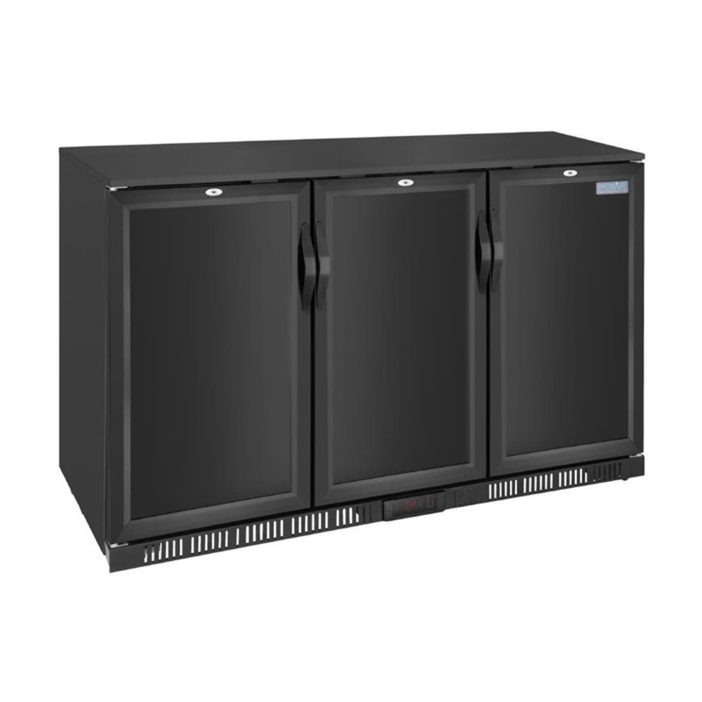Polar Barkoelkast | G-serie | Zwart | 320l | +2°c/+8°c | Statisch + Ventilator | Draaideuren | 1350x520x850(h)m