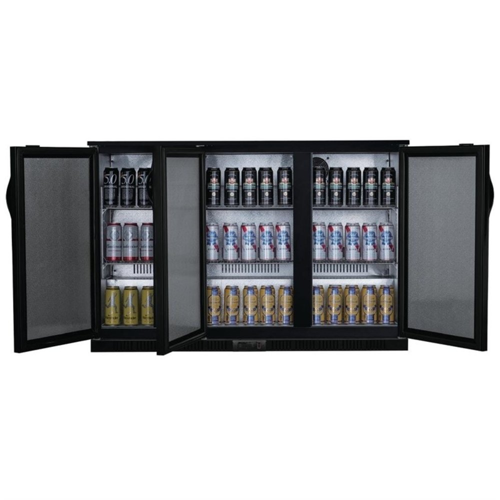 Polar Barkoelkast | G-serie | Zwart | 320l | +2°c/+8°c | Statisch + Ventilator | Draaideuren | 1350x520x850(h)m