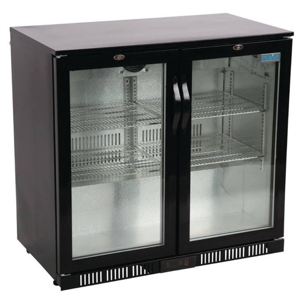 Polar Barkoelkast | 198l | Zwart | +2°c/+8°c | Geventileerd | Klapdeuren | 900x520x850(h)mm