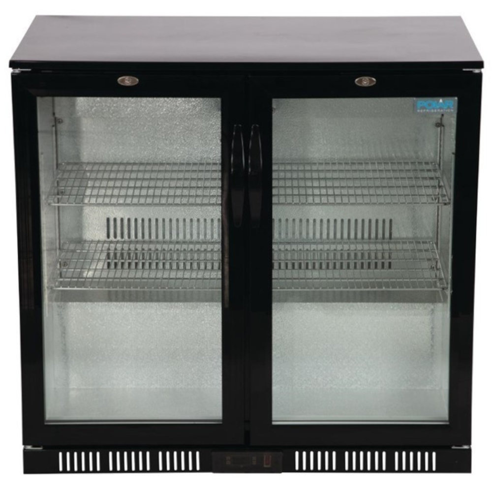 Polar Barkoelkast | 198l | Zwart | +2°c/+8°c | Geventileerd | Klapdeuren | 900x520x850(h)mm