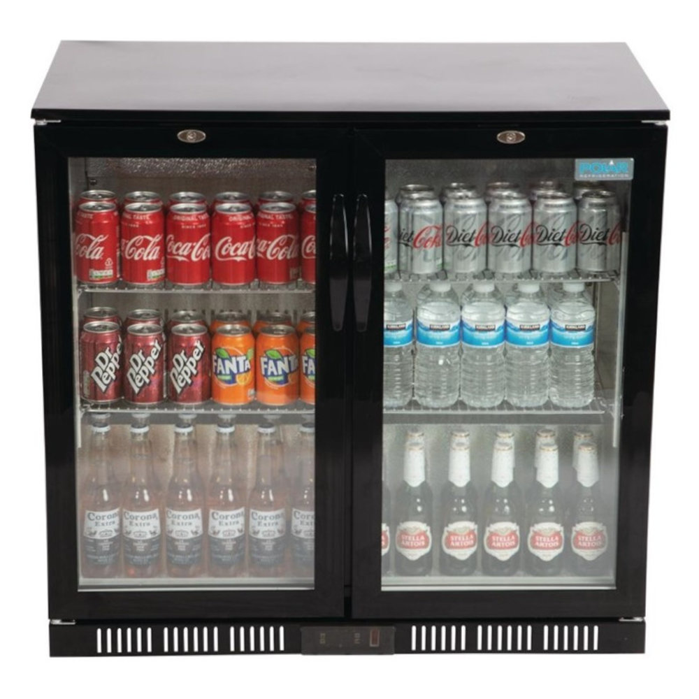 Polar Barkoelkast | 198l | Zwart | +2°c/+8°c | Geventileerd | Klapdeuren | 900x520x850(h)mm