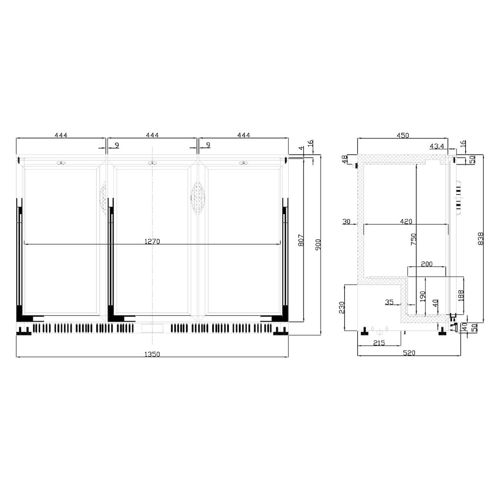 Mastro Barkoelkast | 312l | Zwart | +1°c/+10°c | Geventileerd | 1350x520x900(h)mm
