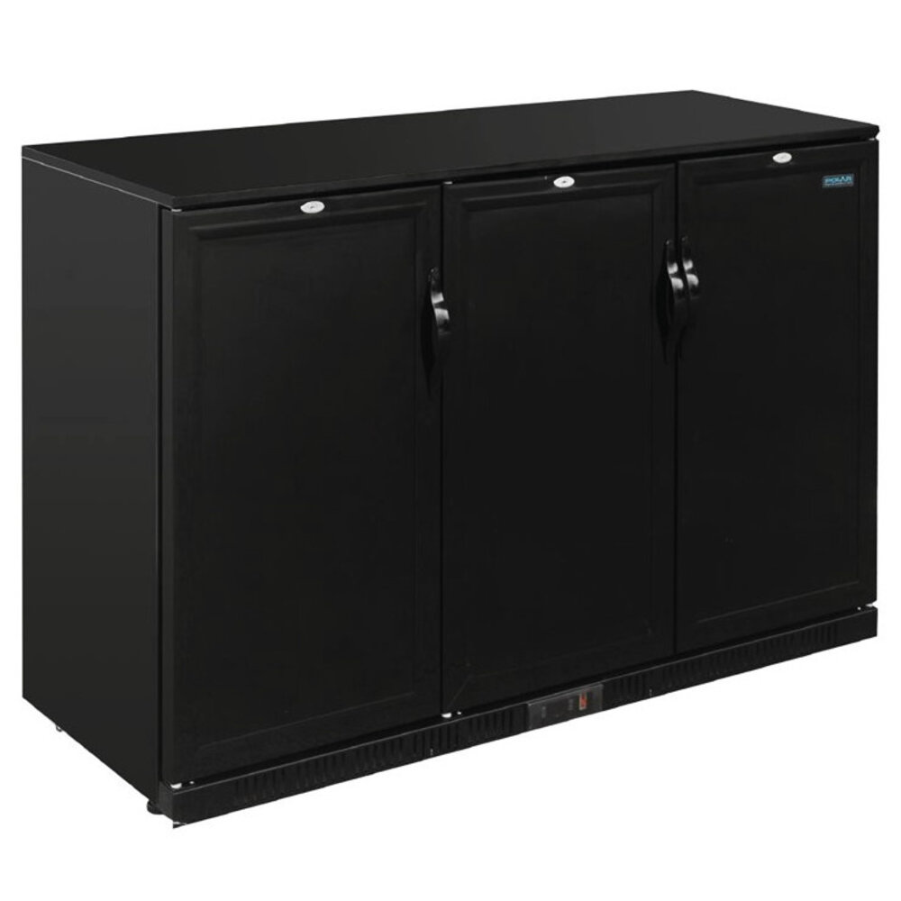 Polar Barkoelkast | 330l | Zwart | +2°c/+8°c | Geventileerd | 0.35kw | Draaideuren | 1350x520x900(h)mm