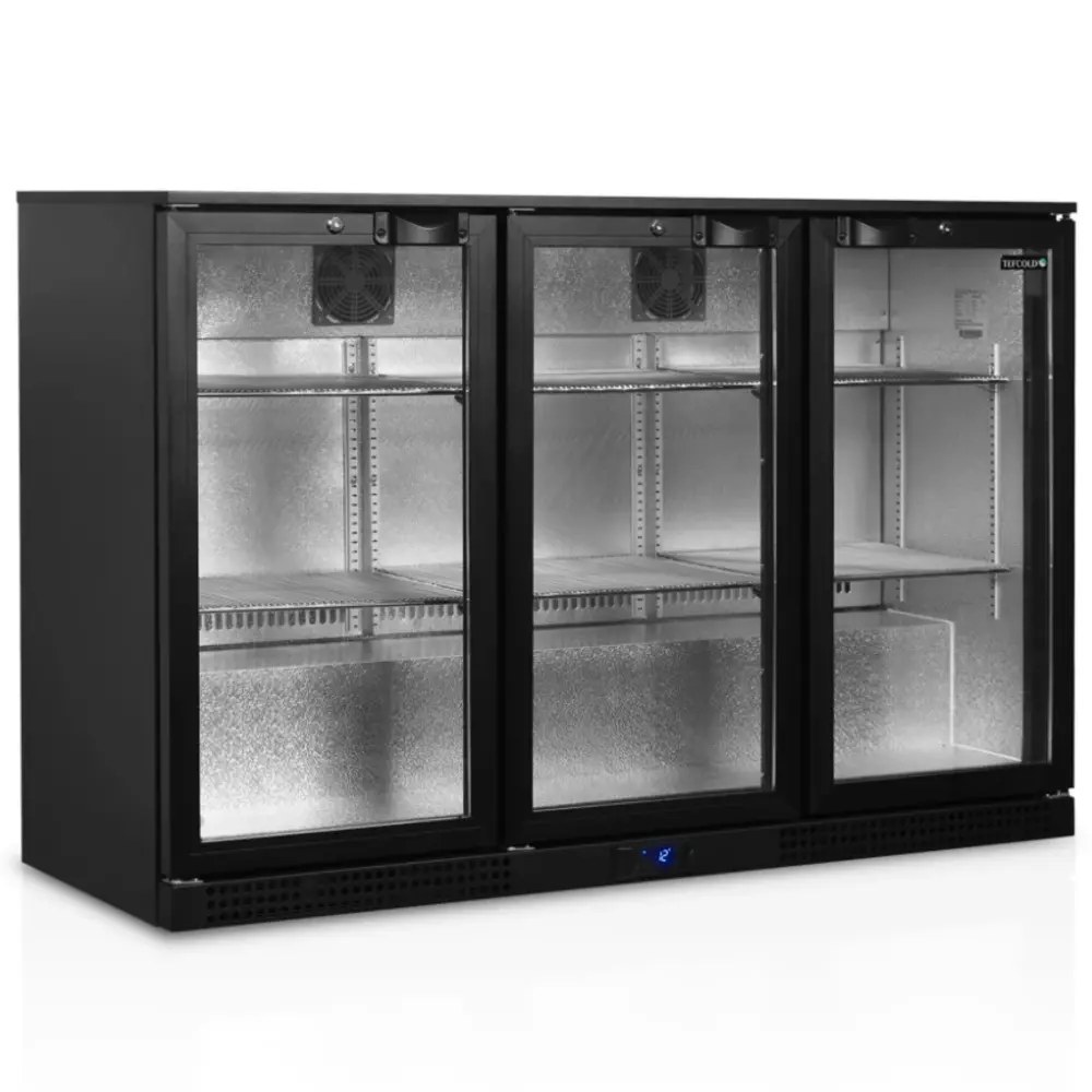 Tefcold Barkoelkast | Serie BA | 311l | Zwart | +2°c/+10°c | Geforceerd | Draaideuren | 1350x520x900(h)mm