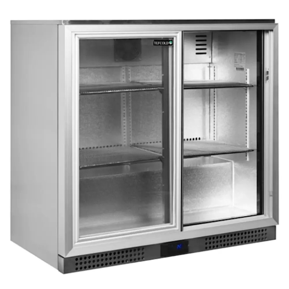 Tefcold Barkoelkast | Serie BA | Energiezuinig | 190l | Rvs | +2°c/+10°c | Geforceerd | Schuifdeuren | 900x520x870(h)mm