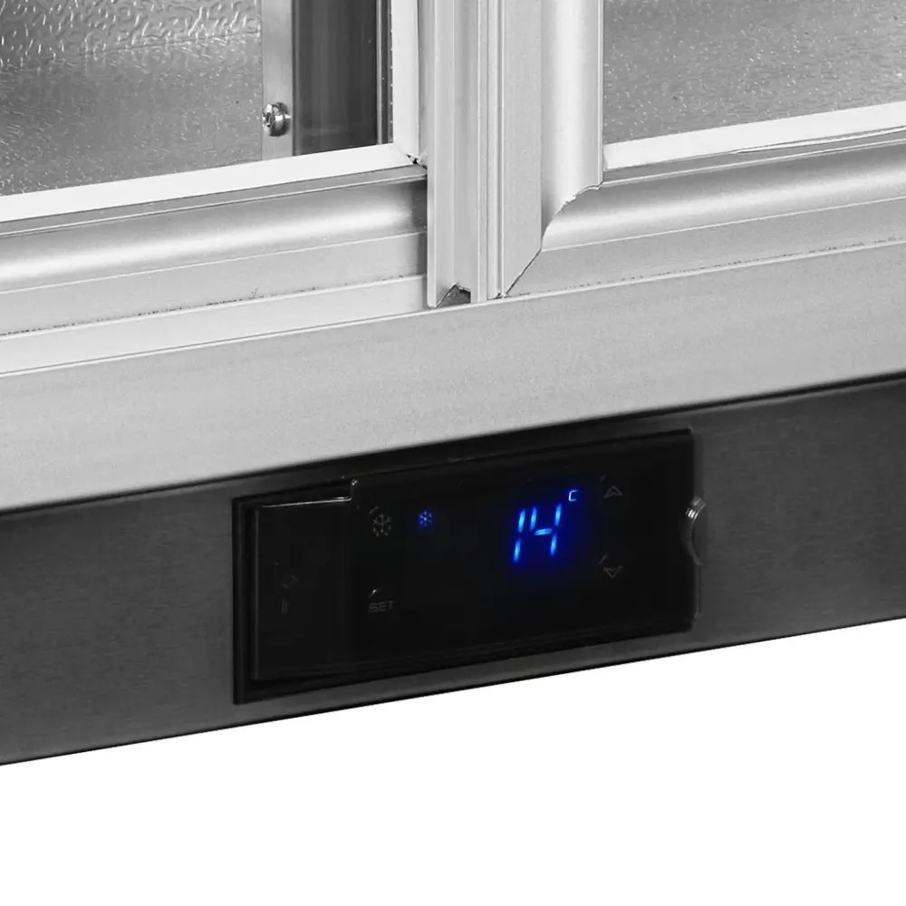 Tefcold Barkoelkast | Serie BA | Energiezuinig | 190l | Rvs | +2°c/+10°c | Geforceerd | Schuifdeuren | 900x520x870(h)mm