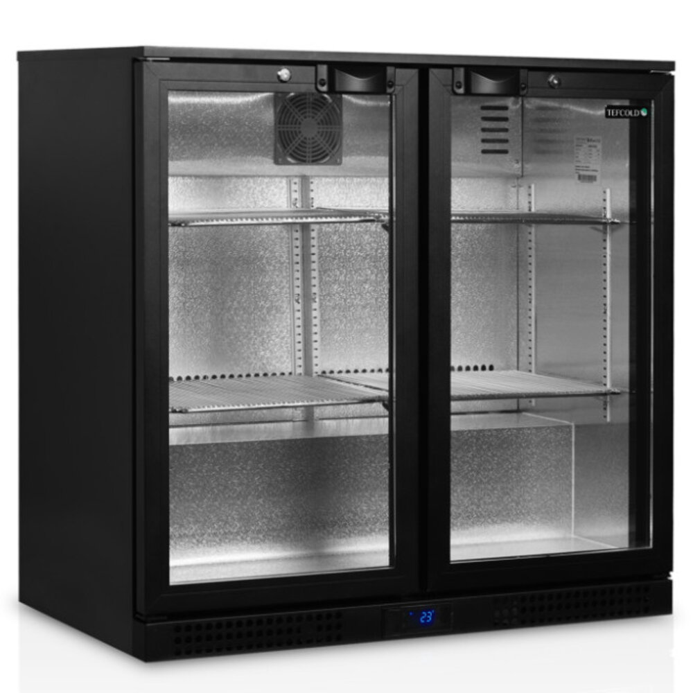Tefcold Barkoelkast | Serie BA | Energiezuinig | 190l | Zwart | +2°c/+10°c | Geforceerd | Draaideuren | 900x520x870(h)mm
