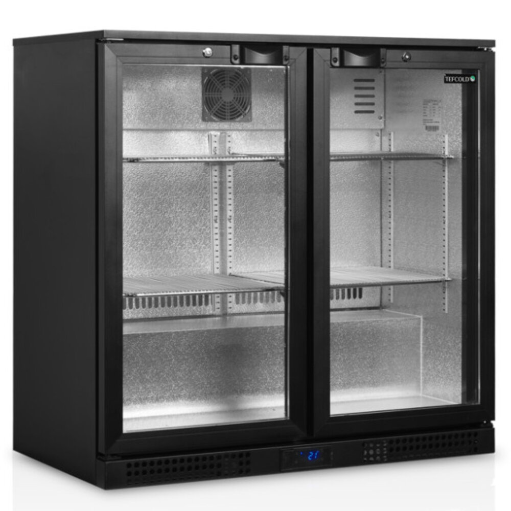 Tefcold Barkoelkast | Serie BA | Energiezuinig | 196l | Zwart | +2°c/+10°c | Geforceerd | Draaideuren | 900x520x900(h)mm