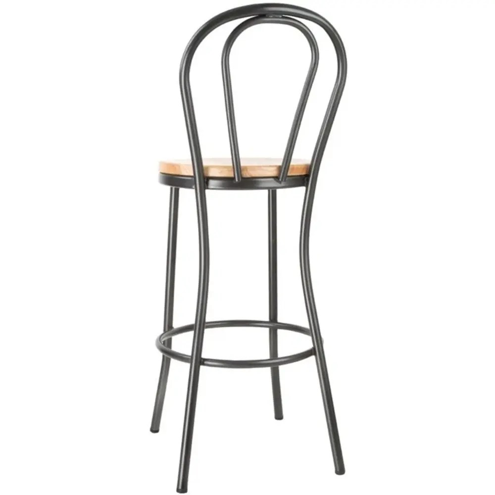 Bolero Barkruk | Clarisse | Hout/staal | Hout (rubber) | Zwart Frame | Indoor | 430x505x1110(h)mm