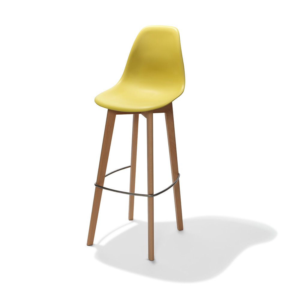 Veba Barkruk Keeve | Rugleuning | Zwart | Hout/kunststof | Stapelbaar | 530x470x1190(h)mm