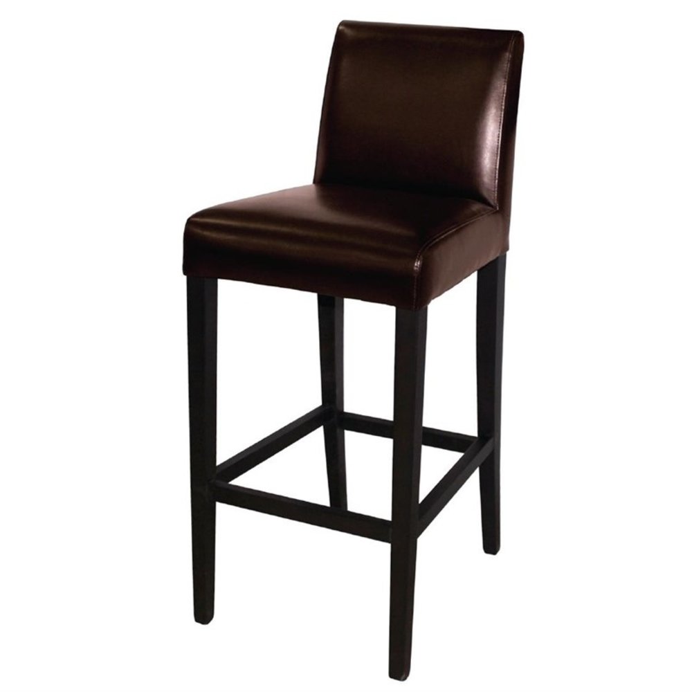 Bolero Barkruk | Kunstleer/hout | Dark Brown | Houtlook Poten | Indoor | 440x540x1030(h)mm