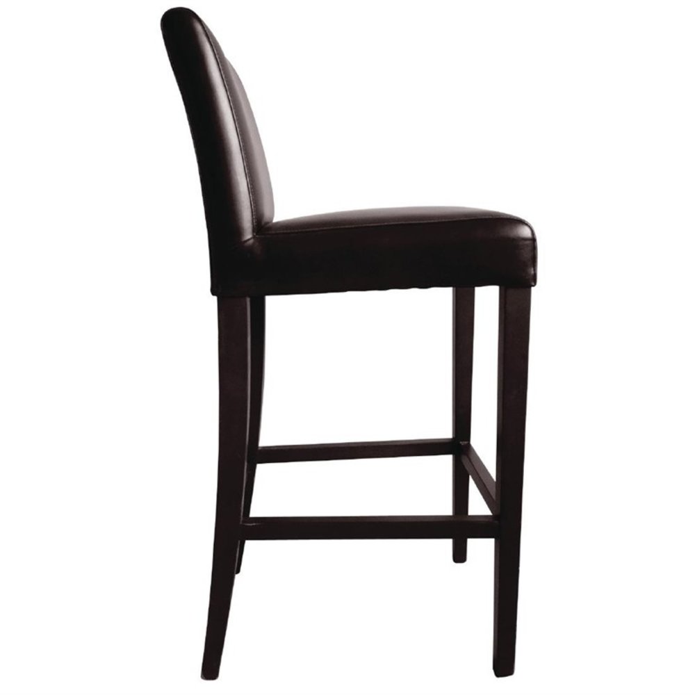 Bolero Barkruk | Kunstleer/hout | Dark Brown | Houtlook Poten | Indoor | 440x540x1030(h)mm