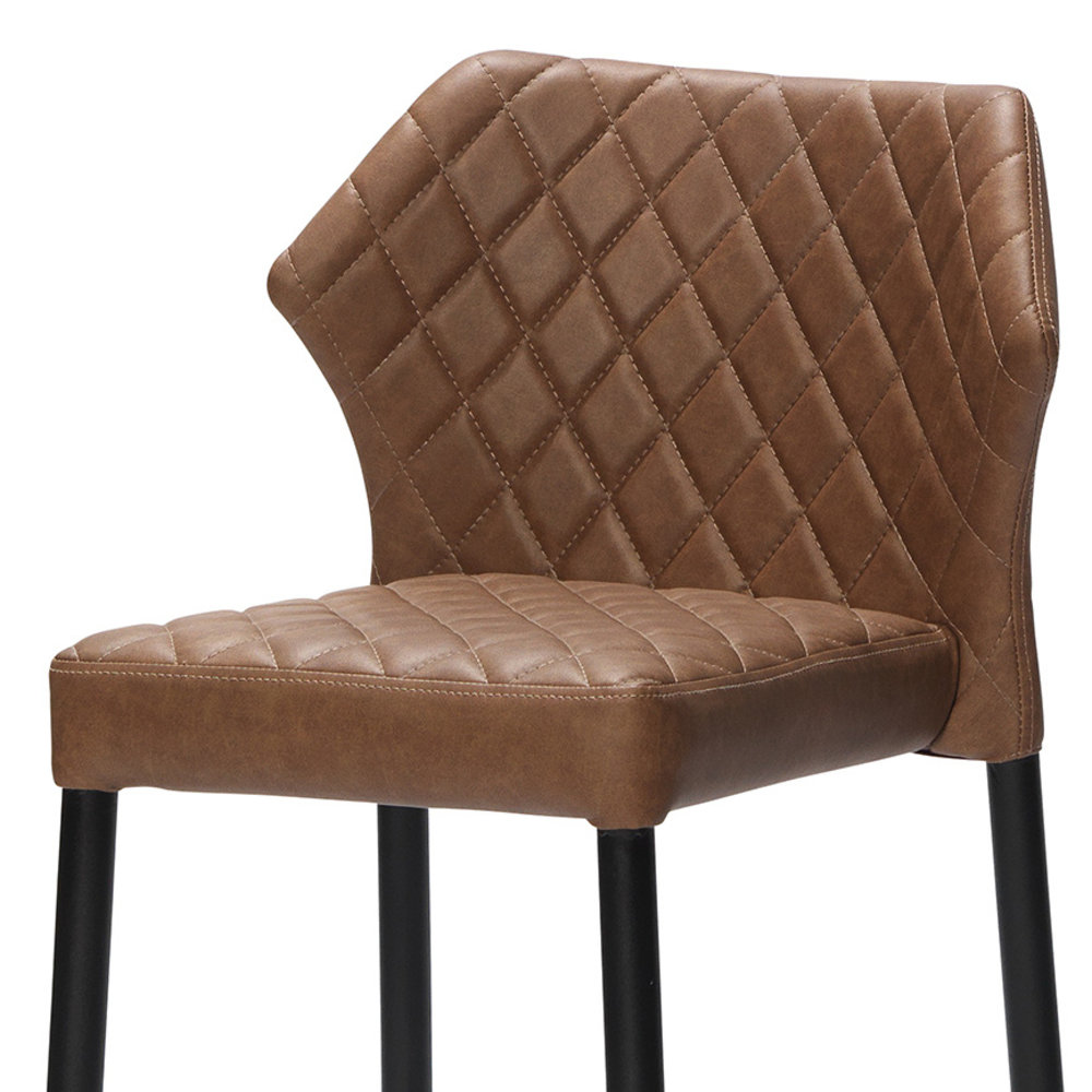 Veba Barkruk Louis | Brandvertragend | Cognacbruin | Kunstleer | Stapelbaar | 500x470x1050(h)mm
