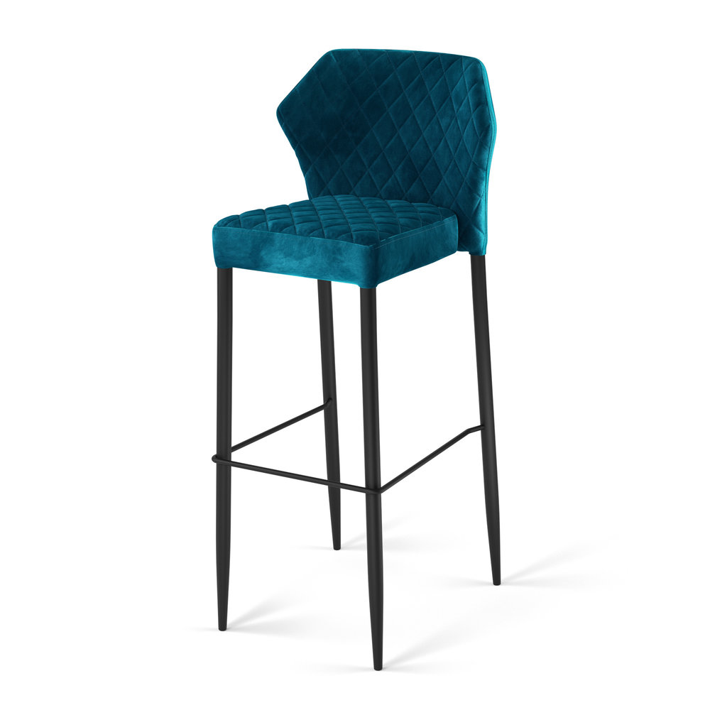Veba Barkruk Louis | Brandvertragend | Donkerblauw | Velours | Stapelbaar | 500x470x1050(h)mm