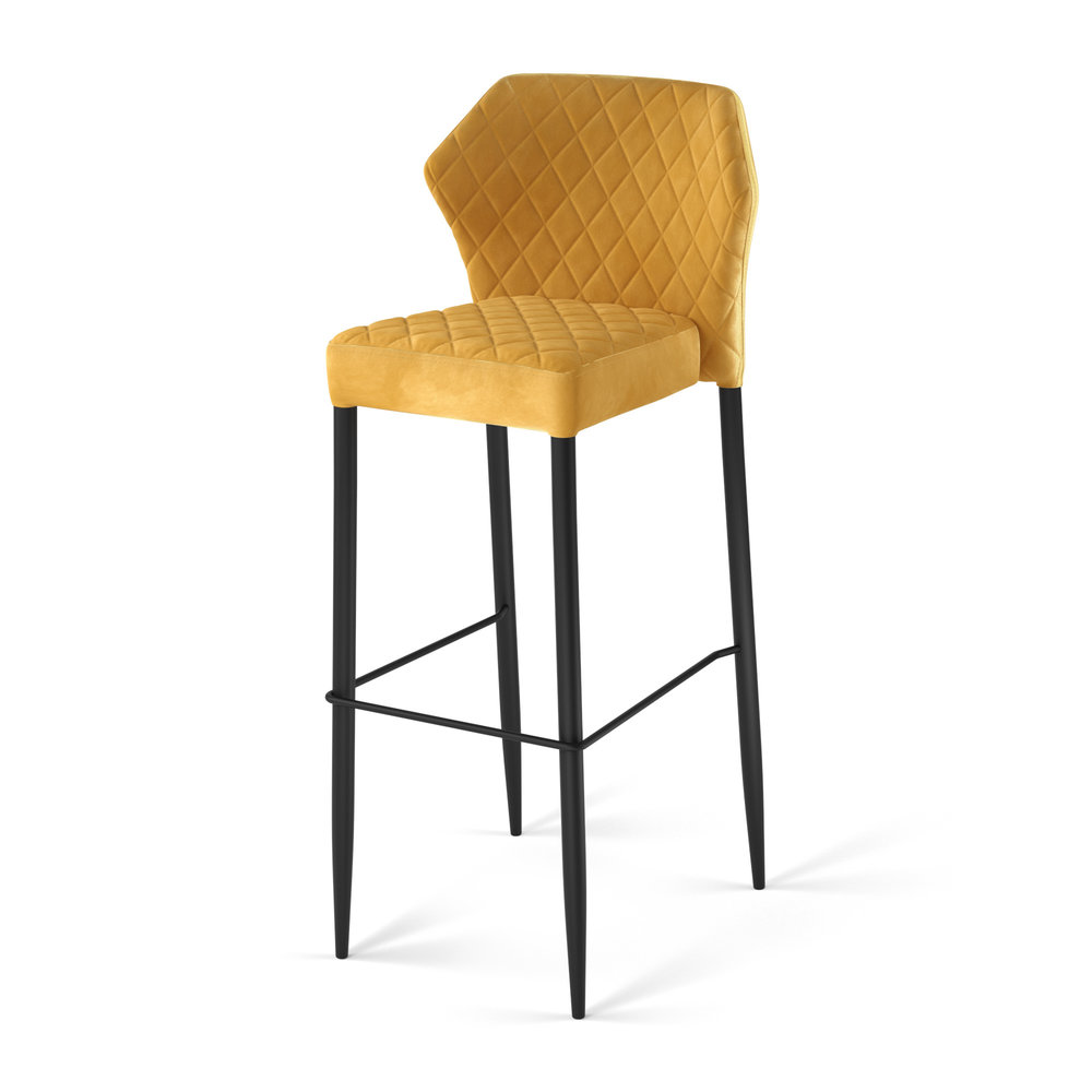 Veba Barkruk Louis | Brandvertragend | Geel | Velours | Stapelbaar | 500x470x1050(h)mm