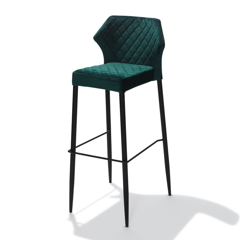 Veba Barkruk Louis | Brandvertragend | Groen | Velours | Stapelbaar | 500x470x1050(h)mm