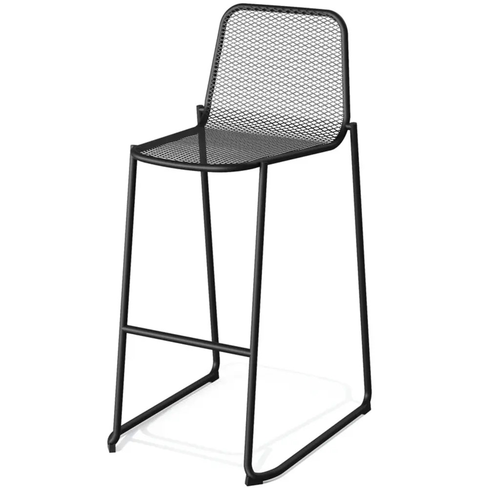 Veba Barkruk | Mase | Staal | Zwart | In-/outdoor | Stapelbaar | 520x520x1050(h)mm