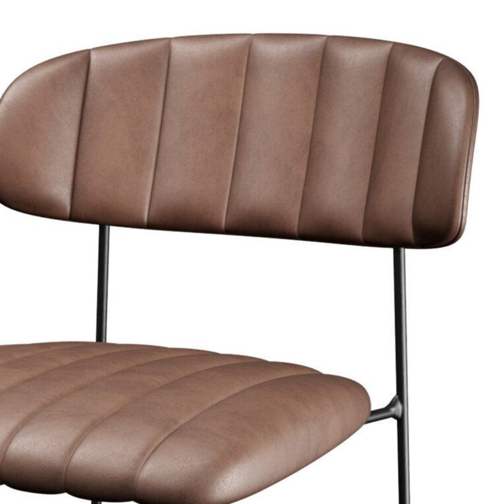 Veba Barkruk Mundo | Brandvertragend | Cognacbruin | Kunstleer | Stapelbaar | 465x490x1050(h)mm