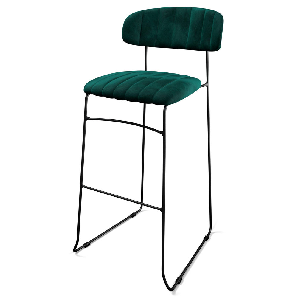 Veba Barkruk Mundo | Brandvertragend | Groen | Velours | Stapelbaar | 465x490x1050(h)mm